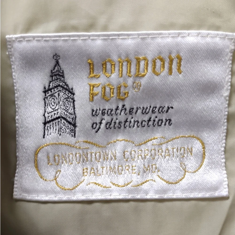 London Fog Mens Beige‎ Weatherwear Jacket Full Zip Size 40 REG Retro